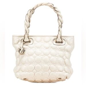 Rare Salvatore Ferragamo GanciniHandbag White Leather